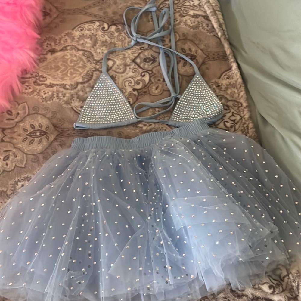 Baby blue rave  two piece